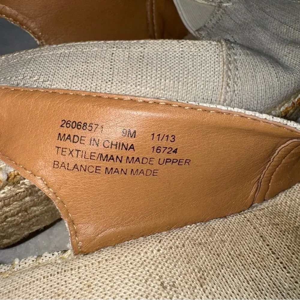 Women’s Clarks Artisan Peep Toe Sling Back Espadrilles Wedges Size 9 Gold